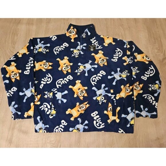 Bluey Jackets & Blazers - Bluey Bingo Dog Adult Size M Quarter Snap Pullover Fleece Jacket Womens New